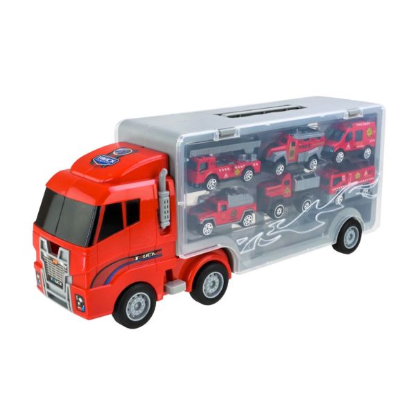 Дитячий трейлер з машинками PS006-2, 6 машинок