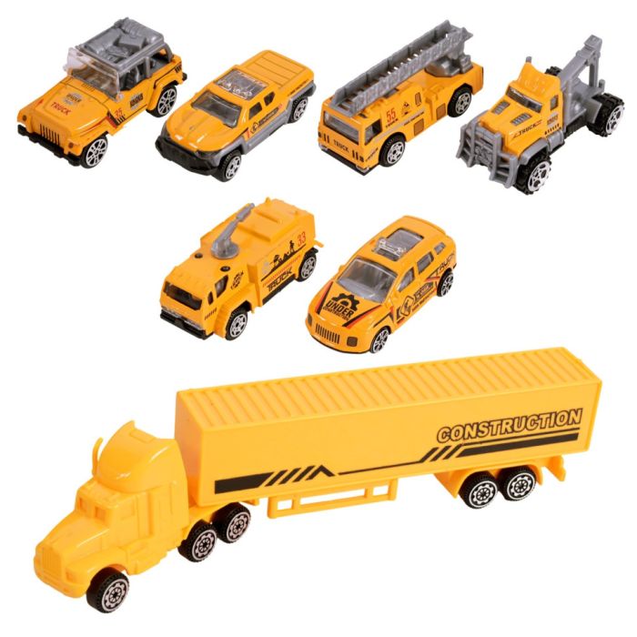 Дитячий трейлер з машинками LH638, 6 машинок