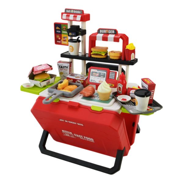 Дитяча іграшкова кухня "Фаст-фуд" 668-159/160(Red) з аксесуарами 