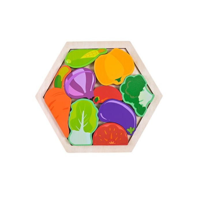 Дитячий дерев’яний пазл вкладиш "Овочі" C9441-6