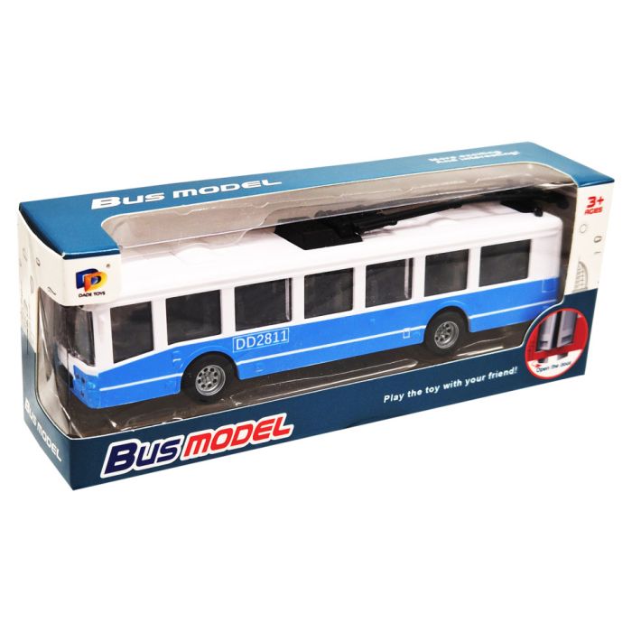 Дитячий інерційний тролейбус DD2813AC(Blue) відчиняються двері