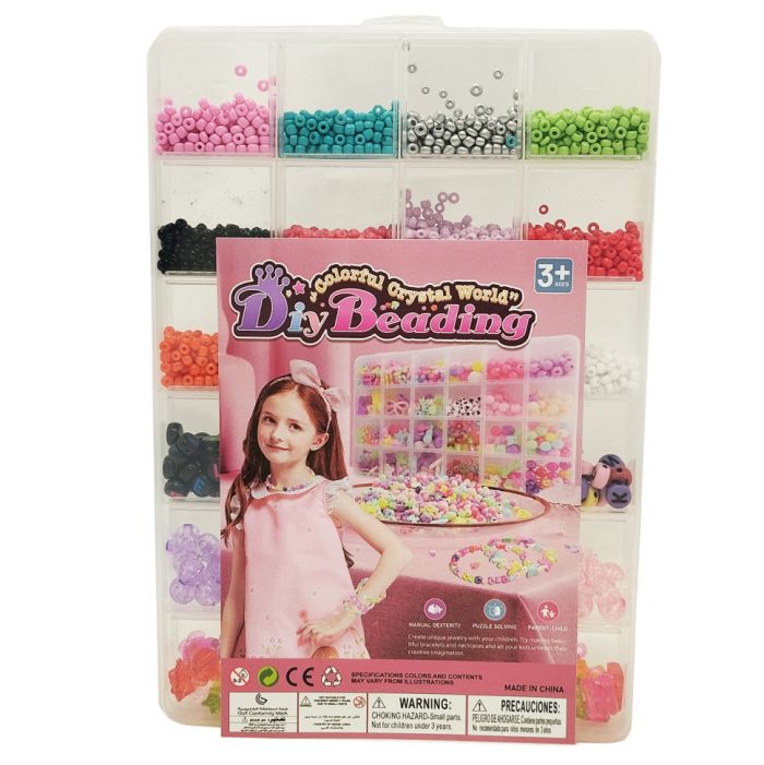 Дитячий набір бісеру для створення прикрас 610-34 ножиці, волосінь у комплекті