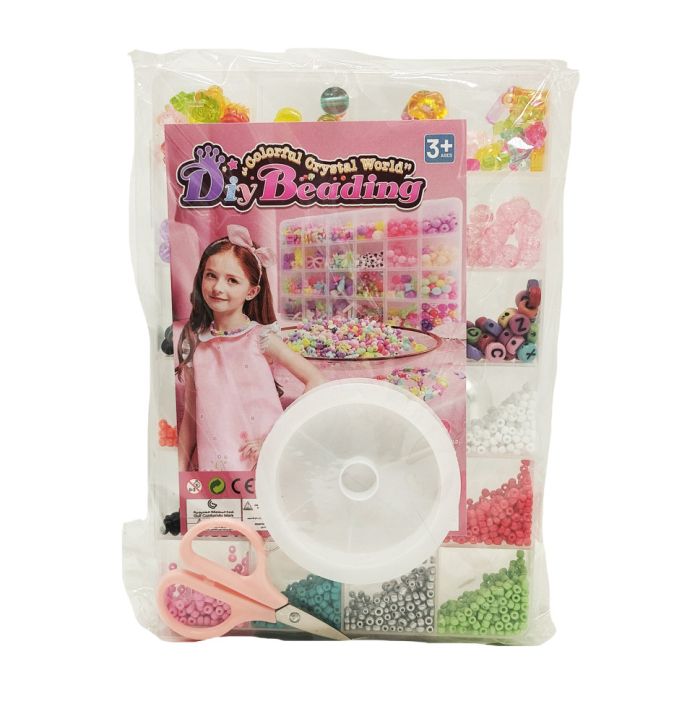 Дитячий набір бісеру для створення прикрас 610-34 ножиці, волосінь у комплекті