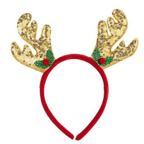 Обідок новорічний "Оленячі ріжки" 2511(Gold) 16,5х14,5 см