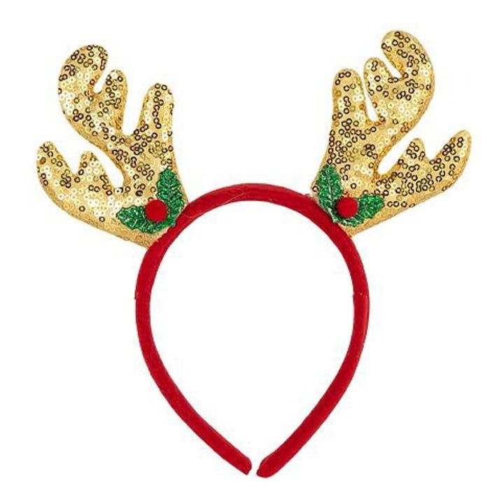 Обідок новорічний "Оленячі ріжки" 2511(Gold) 16,5х14,5 см