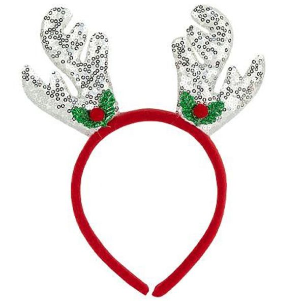 Обідок новорічний "Оленячі ріжкит" 2511(Silver) 16,5х14,5 см