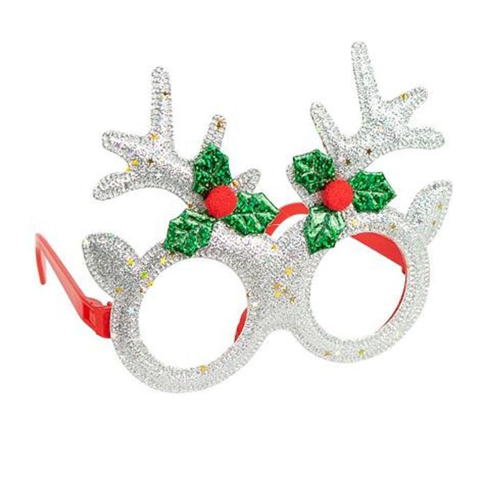 Окуляри новорічні "Ріжкит оленя" 2518-SP(Silver) розмір 13 см