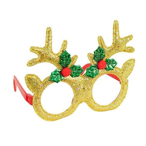 Окуляри новорічні "Оленячі ріжкит" 2519-SP(Gold) розмір 13 см