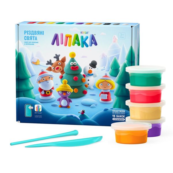 Дитячий меганабір пластиліну "Різдвяні свята" Lipaka 99001-UA01 самостійно твердіє