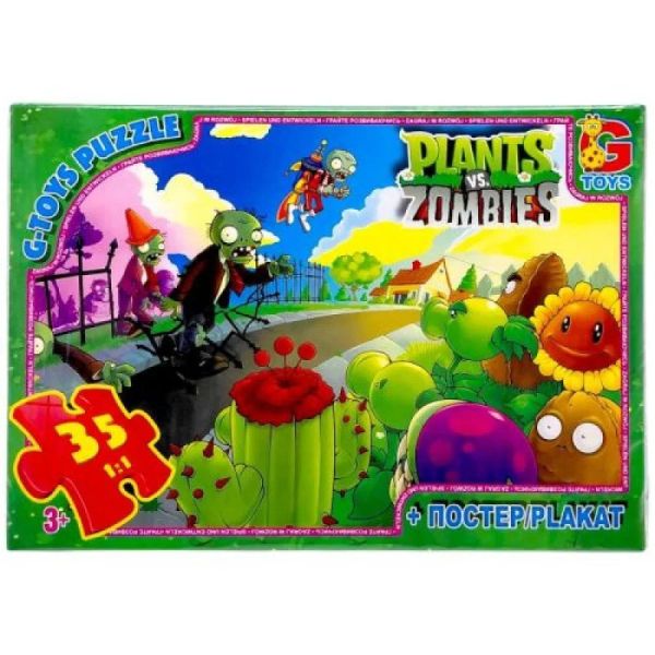 Дитячий пазл "Рослини проти Зомбі" PVZ01 постер, 35 елементів