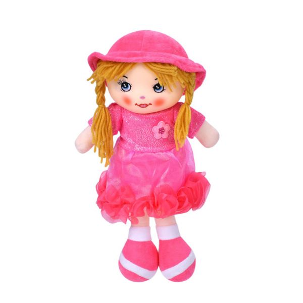 Дитяча іграшкова лялька YG0009(Pink-Yellow) 33 см, м'яка набивна, петелька  