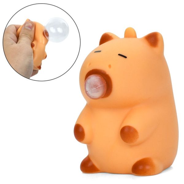 Дитяча іграшка-надувашка "Капібара з жуйкою" MS 4736, 7 см