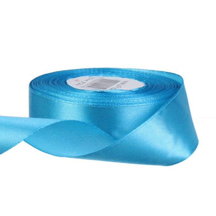 Атласна стрічка для рукоділля АБ-514, 5 см x 23 м, Блакитний