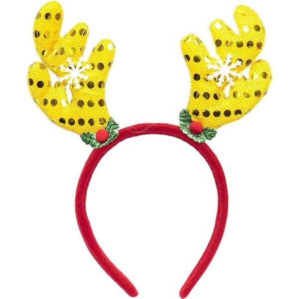 Обідок новорічний "Оленячі роги" 2502(Yellow) жовтий