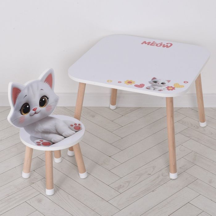 Дерев'яний дитячий столик M 502-2 зі стільчиком