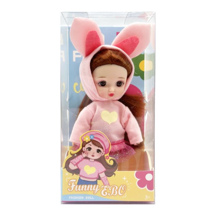 Лялька шарнірна для дівчаток Funny EBO DH2368B(Pink) 15 см