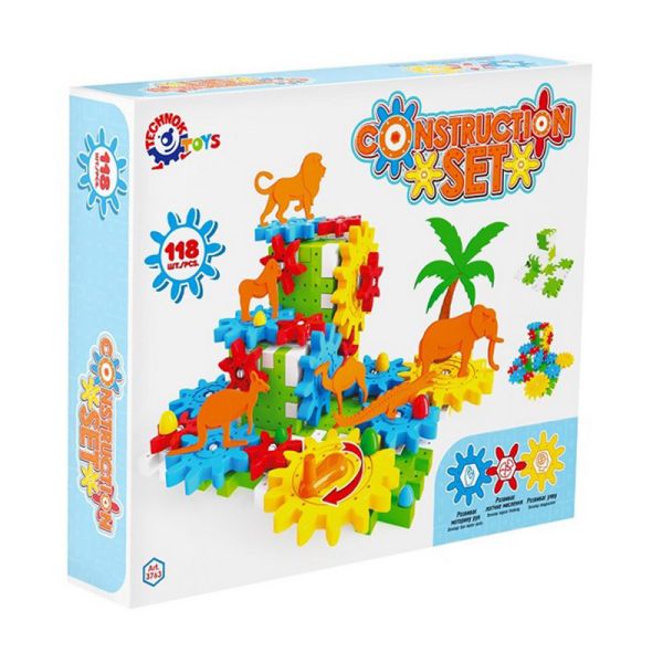 Дитячий набір конструктора "Шестерні з тваринами" 3763TXK 118 деталей