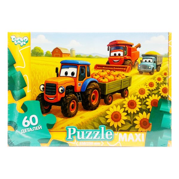 Дитячі пазли-максі "Фермерські машинки" Mx60-12-06, 60 елементів