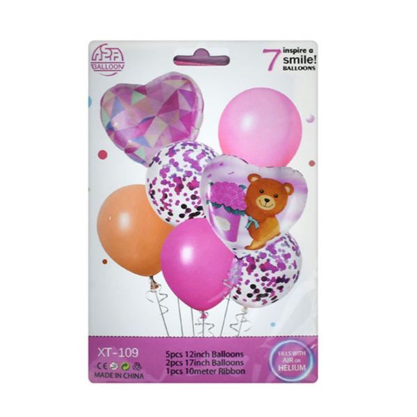 Повітряні кульки MK 5645-109 в наборі 7 штук, стрічка 10 метрів