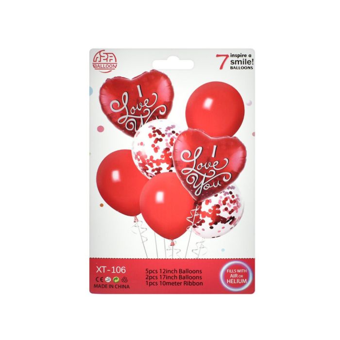 Повітряні кульки MK 5645-106 в наборі 7 штук, стрічка 10 метрів