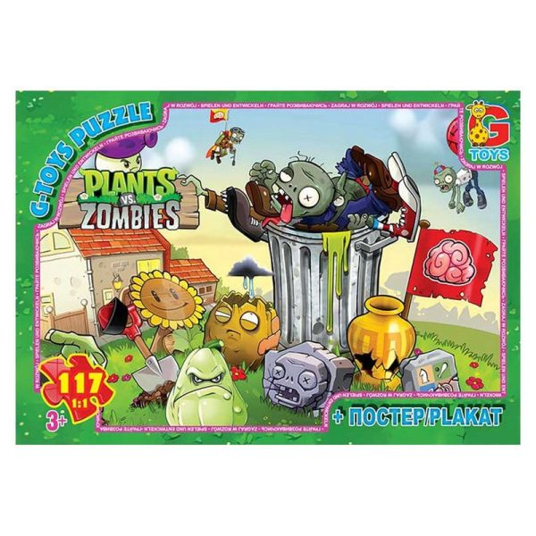 Дитячий пазл "Рослини проти Зомбі" PVZ05 постер, 117 елементів