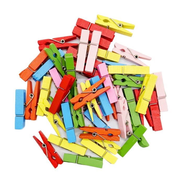 Різнокольорові декоративні прищіпки CLO 35х10 мм, 40 шт в упаковці