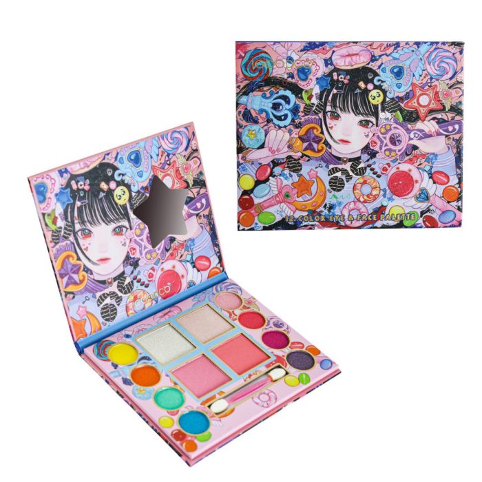 Дитяча палетка тіней для повік IG2943, 12 кольорів, з аплікатором