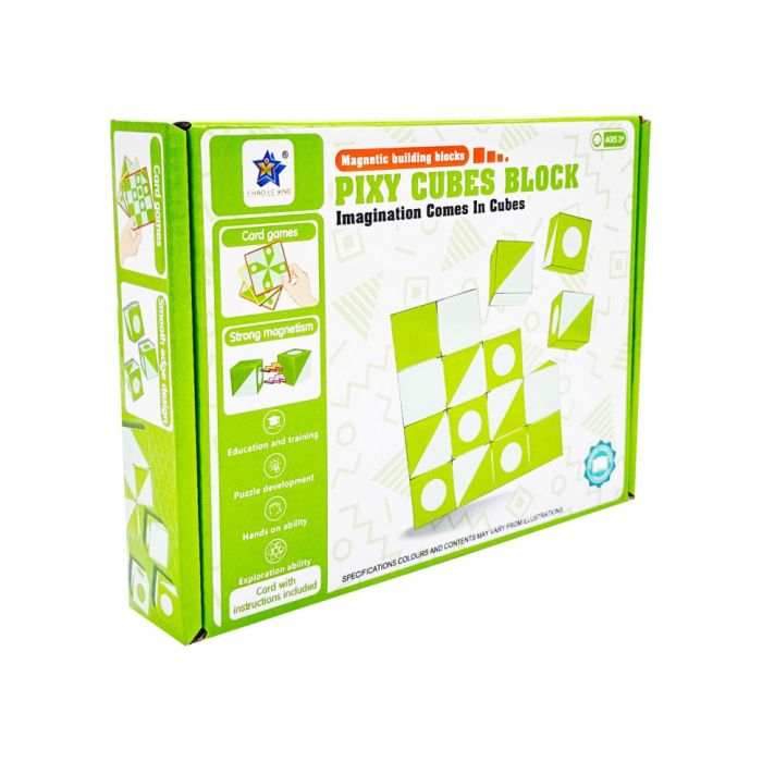 Дитяча гра-головоломка "Магнітні кубики" FD136(Green) 16 елементів, 8 карток