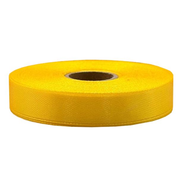 Атласна стрічка для рукоділля АБ-140, 0,6 см x 23 м, теплий жовтий