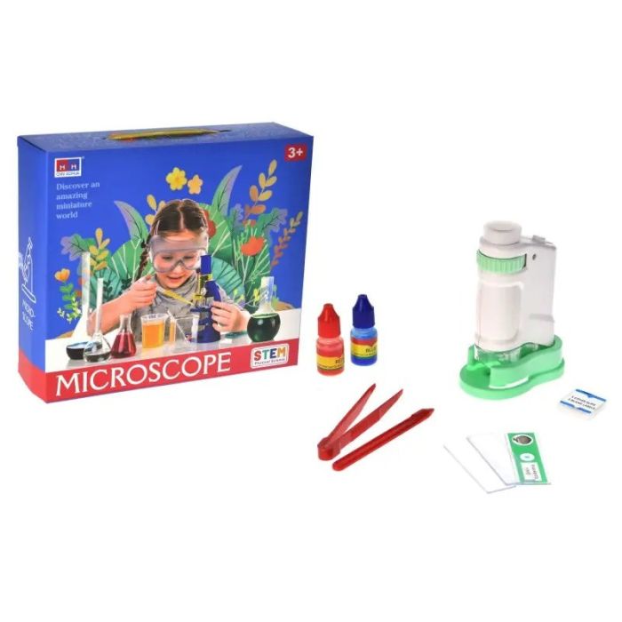 Дитяча іграшка "Мікроскоп" 3108B(Pink) щипці, скло в комплекті