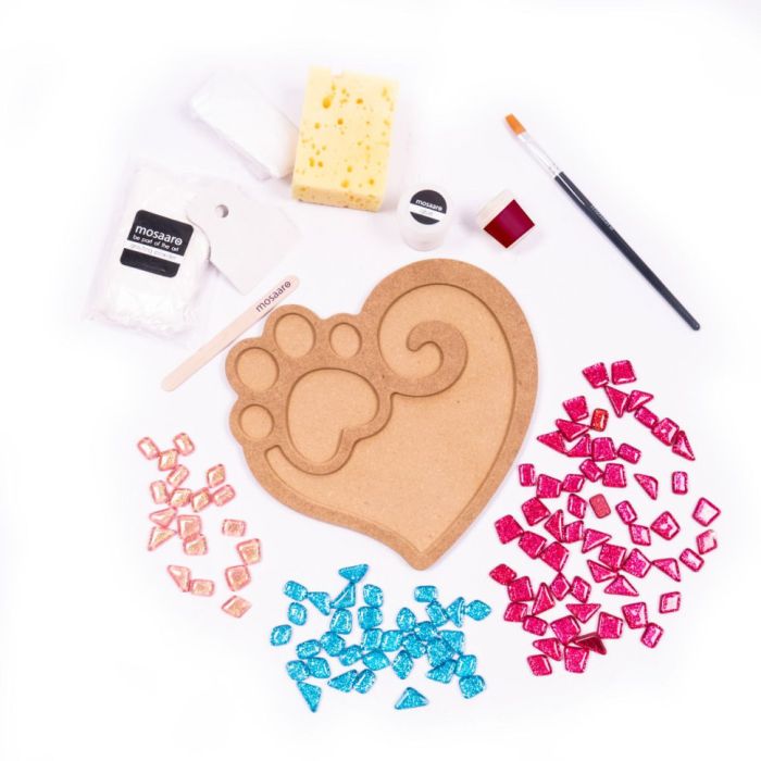 Набір для творчості скляна мозаїка "Лапа з серцем" MA2032, 2 рівень