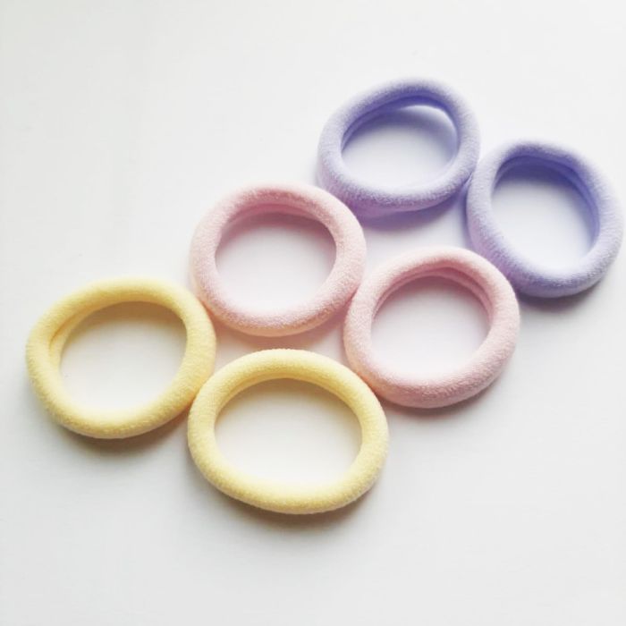 Набір резинок для волосся 0108-426, 6 штук в комплекті, пастельні