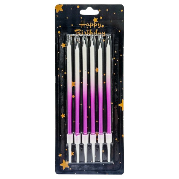 Набір свічок для торта "Градієнт" JY-1059(Violet) 6 штук, розмір 13 см