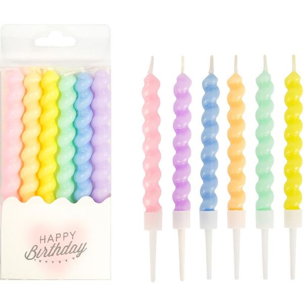 Набір свічок для торта "Спіраль" TL-1047 розмір 10,5 см, 6 штук