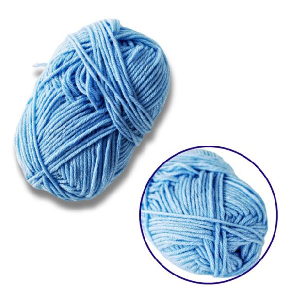 Пряжа фасована петляста NB112, 80% бавовни, 20% молочна клітковина, світло-синій