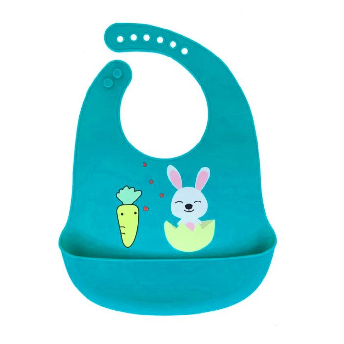 Слинявчик силіконовий "Зайчик" MGZ-0611(Blue) з кишенею