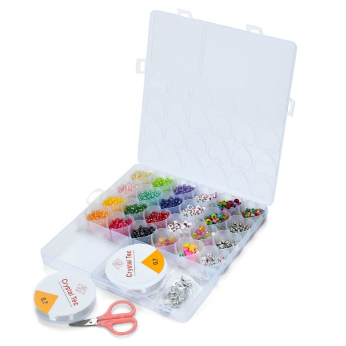 Набір для творчості Бісер A103-13K намистини з літерами, паєтки, ножиці