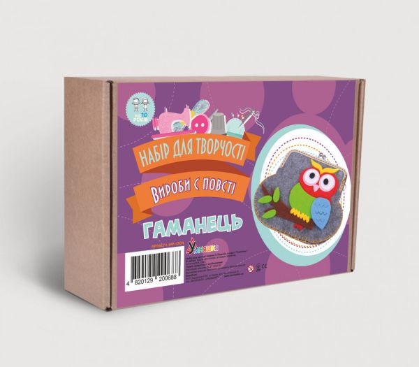 Дитячий набір для творчості. Вироби з фетру "Гаманець на фермуарі"(ІФ-004) IF-004 від 10 років