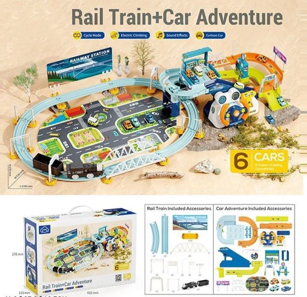 Трек T 933 A (8) звук, музика, залізниця, парковка, машинки, потяг, кермо, аксесуари, в коробці