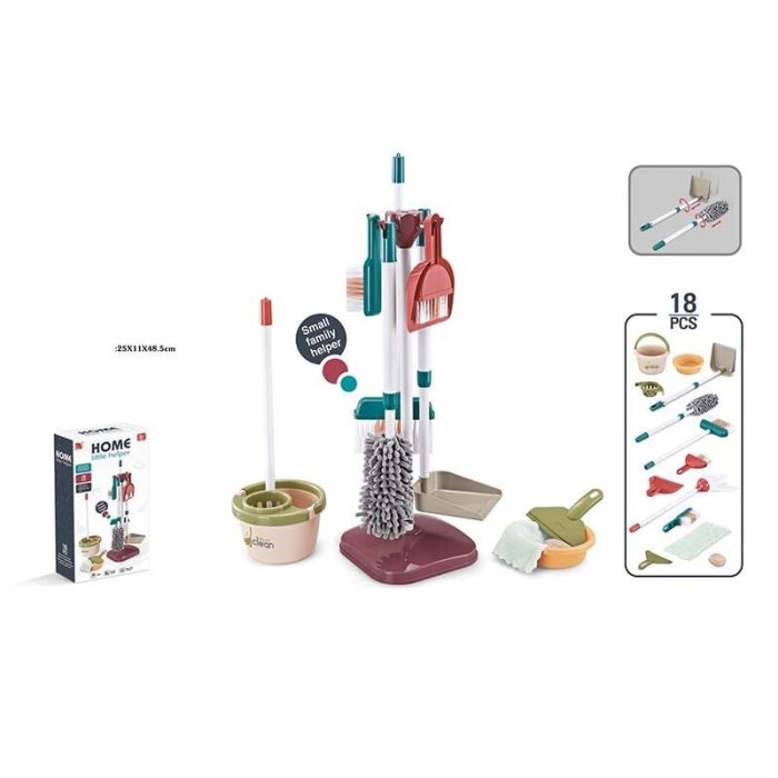 Дитячий Набір для прибирання (667-59) стійка під прилади, 18 елементів