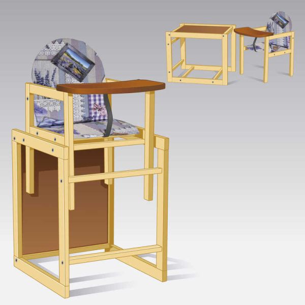 Стільчик Мася Абстракіція сердечка (97753) Фіолетовий