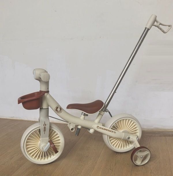 Дитячий Велосипед-трансформер Corso (C-40339) колеса 10`` EVA, озвучування УКР. МОВОЮ, фара зі світлом, батьківська ручка, знімні педалі