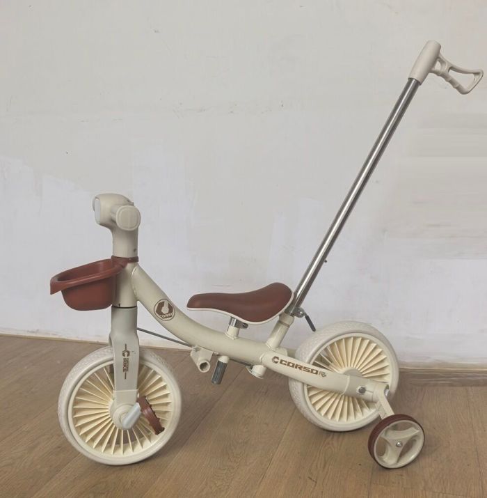 Дитячий Велосипед-трансформер Corso (C-40339) колеса 10`` EVA, озвучування УКР. МОВОЮ, фара зі світлом, батьківська ручка, знімні педалі