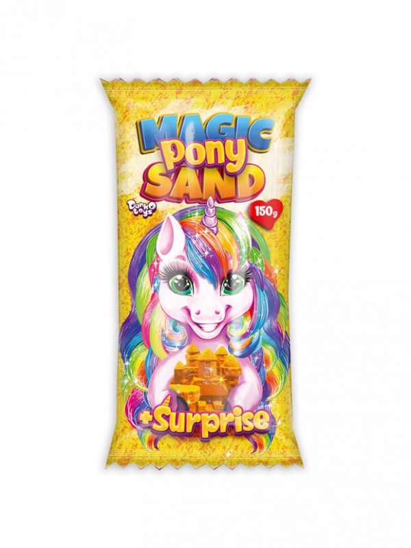 Набір для творчості "Кінетичний пісок "Magic Pony Sand" MPS-01-01, 150 г  Жовтий