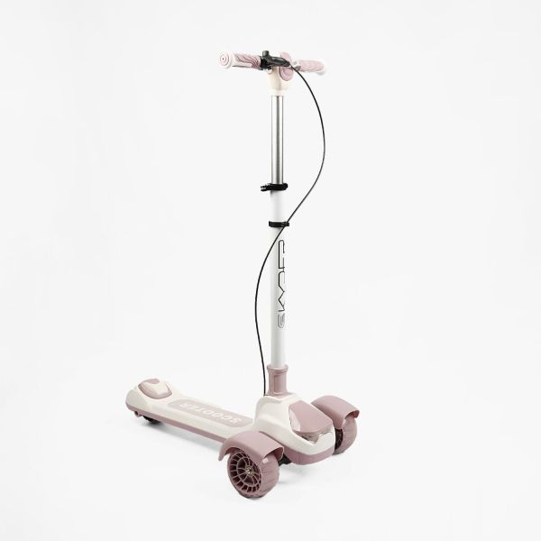 Дитячий триколісний Самокат "Skyper" (LN-5723/07) колеса PU 125х40мм зі світлом, ручне гальмо, музика та підсвічування платформи, кермо складне