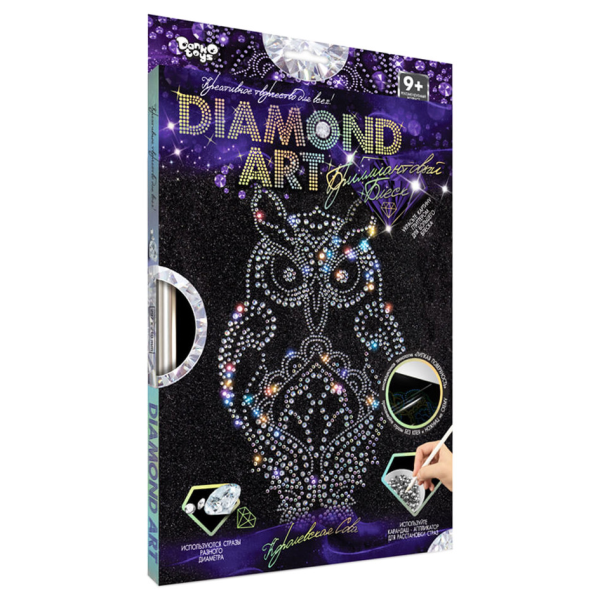 Комплект креативної творчості "DIAMOND ART" DAR-01, 10 видів  Королівська Сова