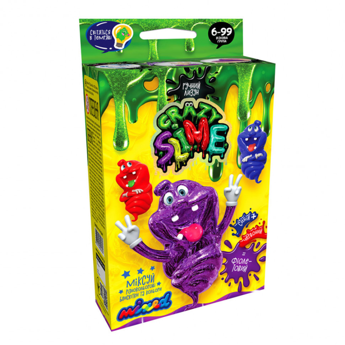 Дитячий набір для створення лизуна "Crazy Slime" SLM-02, 4 види  Фіолетовий