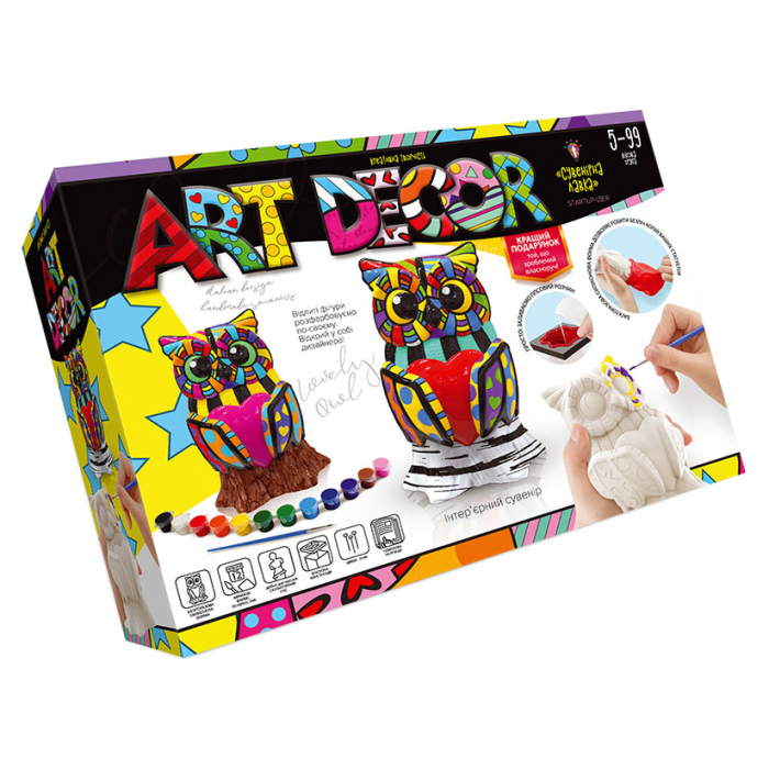 Креативна творчість "ART DECOR" ARTD-01-01U фігурка з гіпсу  Сова