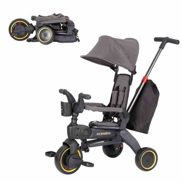 Дитячий триколісний Велосипед TILLY COMBI (T-392 GREY) знімна батьківська ручка