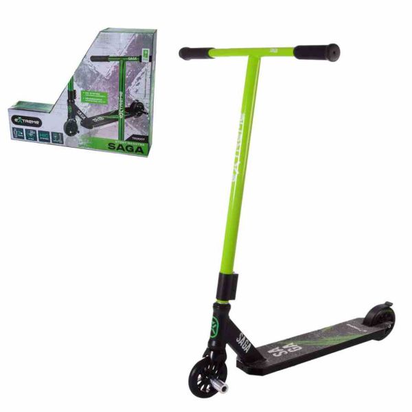 Самокат трюковий 2-х колісний TR21007 (RL7T) Extreme Motion SAGA, колеса PU 110 мм  Зелений